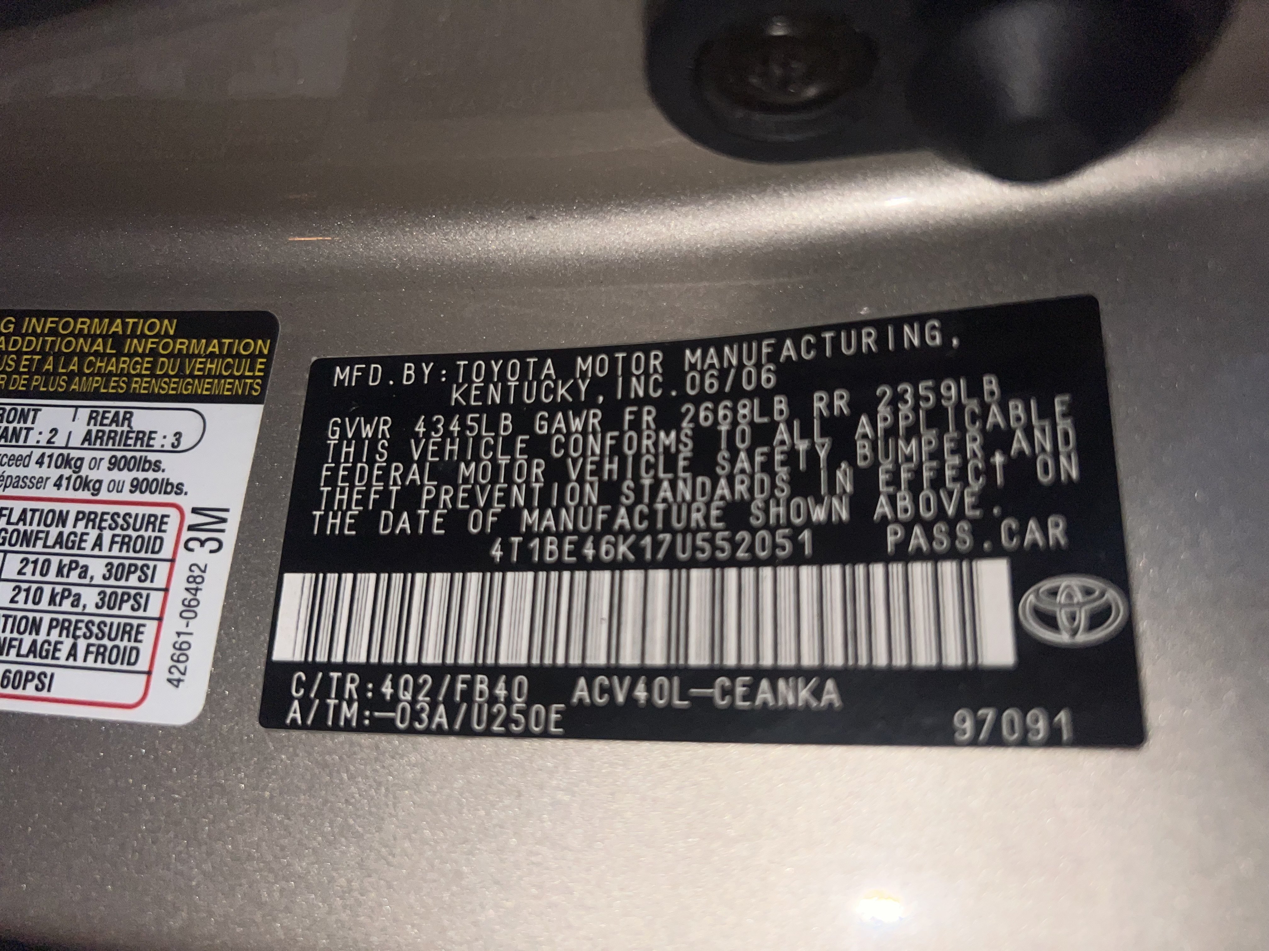 2006 Toyota Camry photo 13